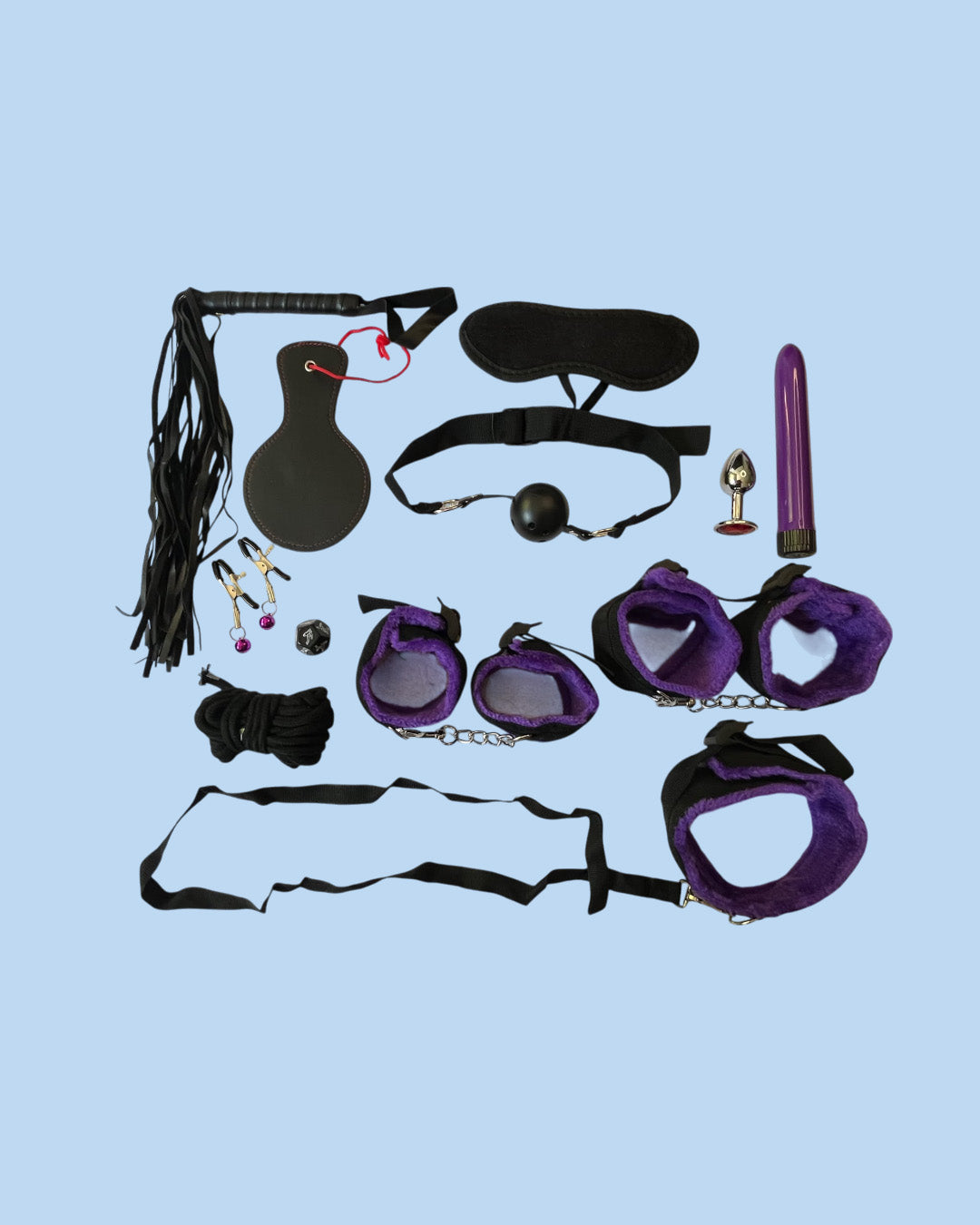 BDSM Kit de 12 piezas PURPURA Bondage