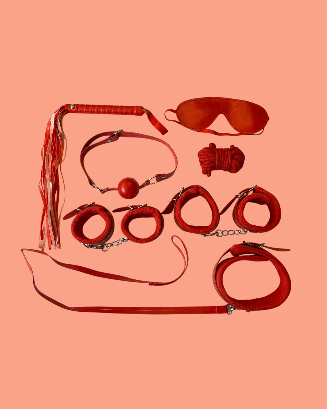 BDSM Set de 7 piezas ROJO Bondage
