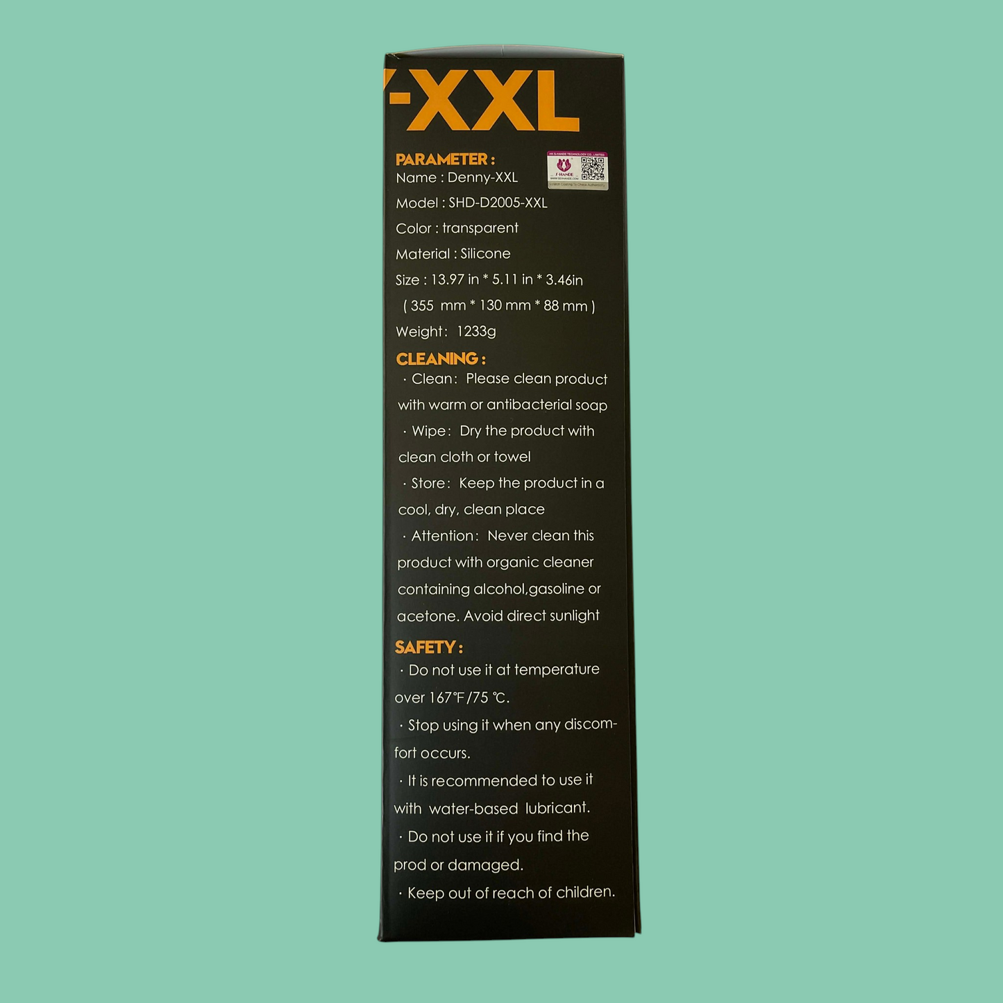 DENNY XXL dildo consolador realista EXTRA GRANDE 35.5 x 7.5cms SHANDE