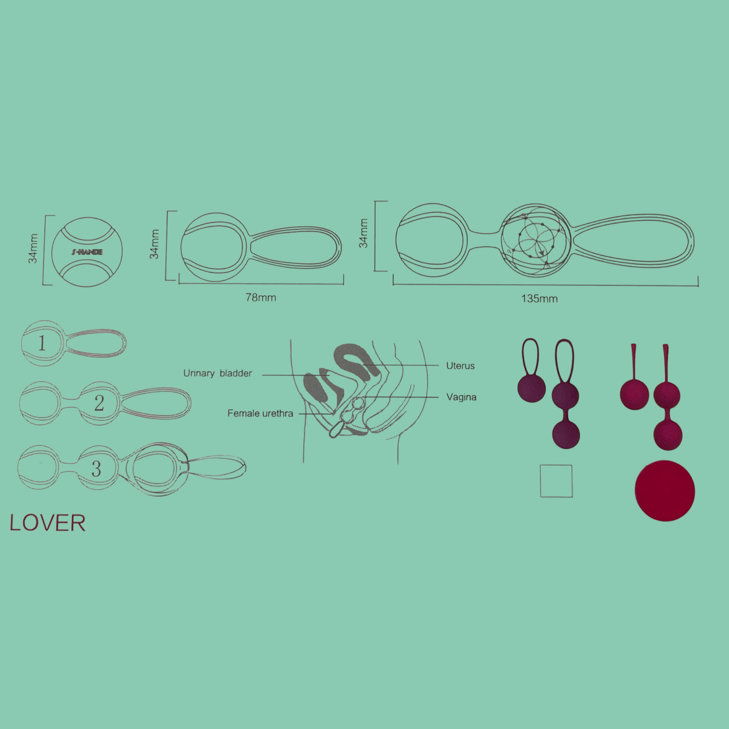 LOVER Bolas Kegel para ejercicios vaginales