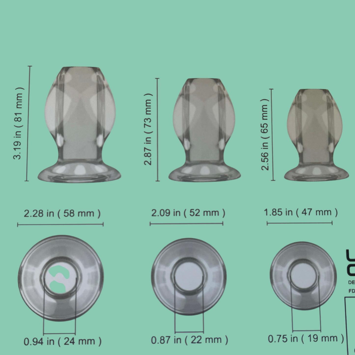 OLLIE Set x3 plug anal (tapon anal) huecos