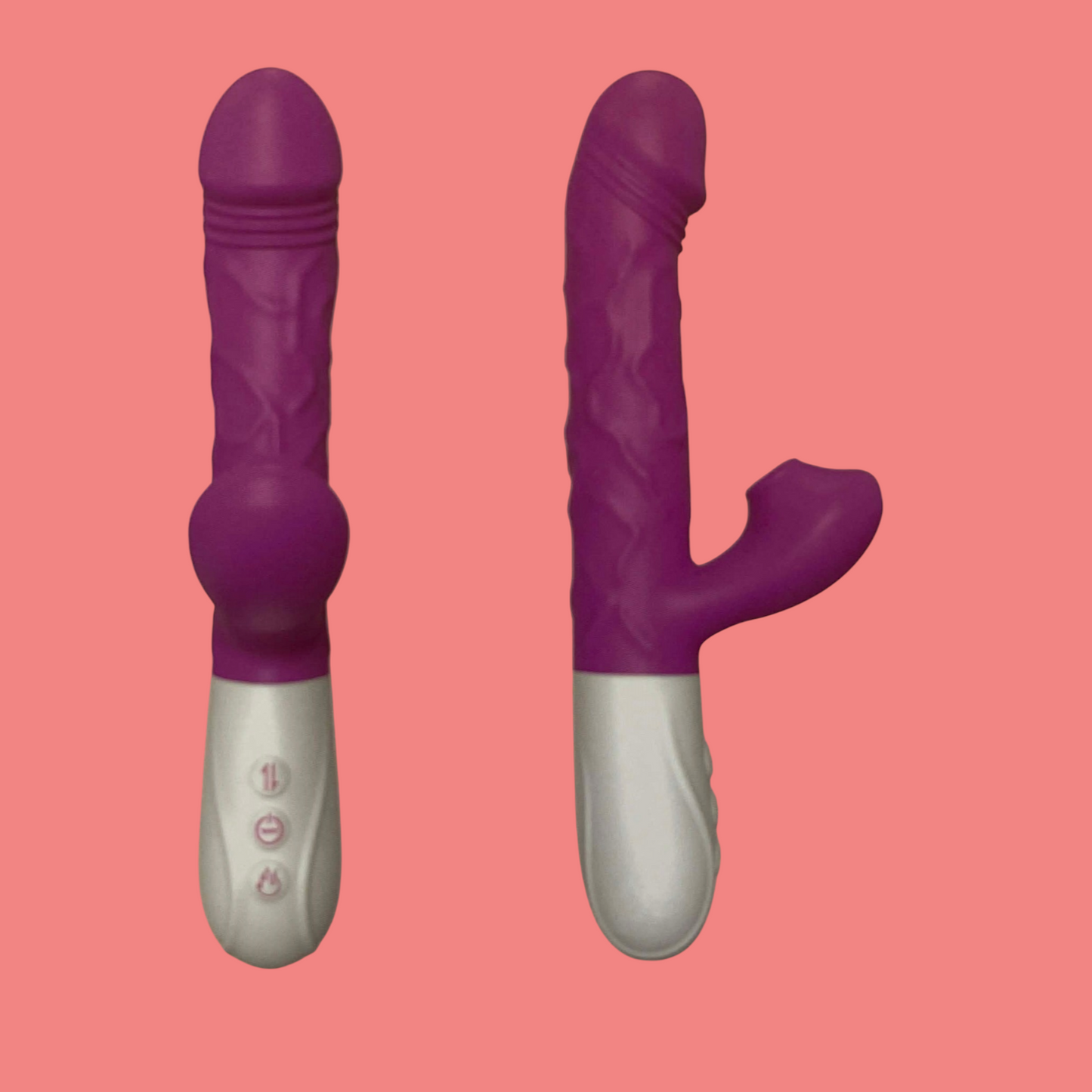 ELLIE vibrador realistico con succionador y 3 modos de empuje Carga USB