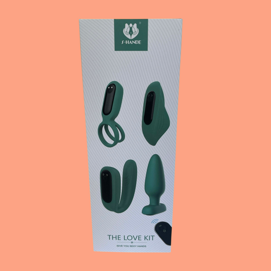 THE LOVE KIT vibrador ANILLO PENE + PLUG ANAL + MASTURBADOR FEMENINO + VIBRADOR DOBLE