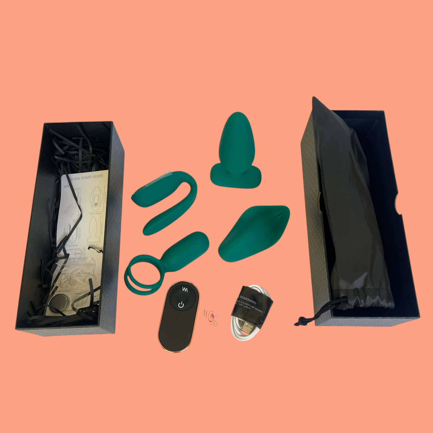 THE LOVE KIT vibrador ANILLO PENE + PLUG ANAL + MASTURBADOR FEMENINO + VIBRADOR DOBLE