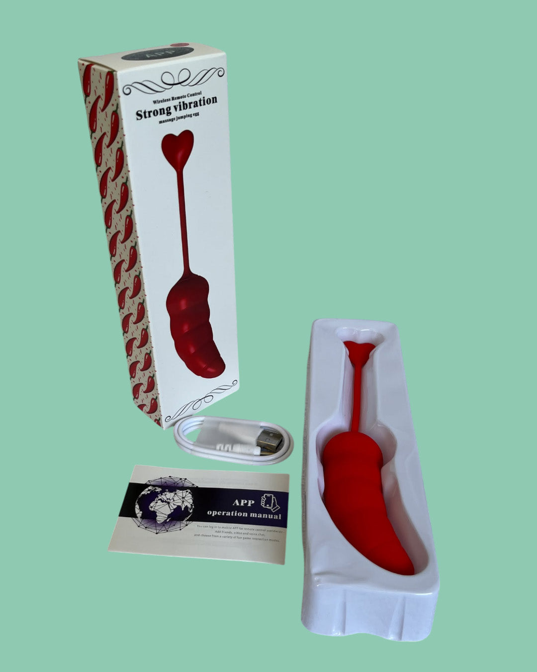 Vibrador portable PIMIENTO Controlado desde el telefono por APP !