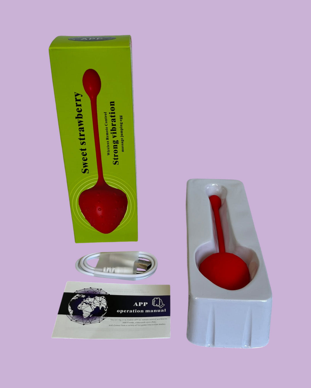 Vibrador portable FRUTILLA Controlado desde el telefono por APP !