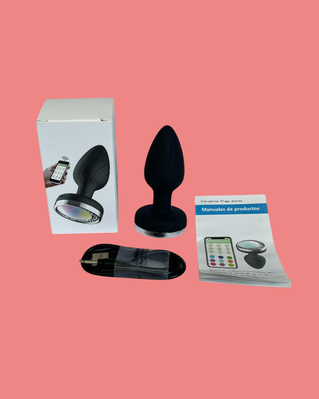 Dilatador vibrador anal con luz led plug anal control desde APP en el movil