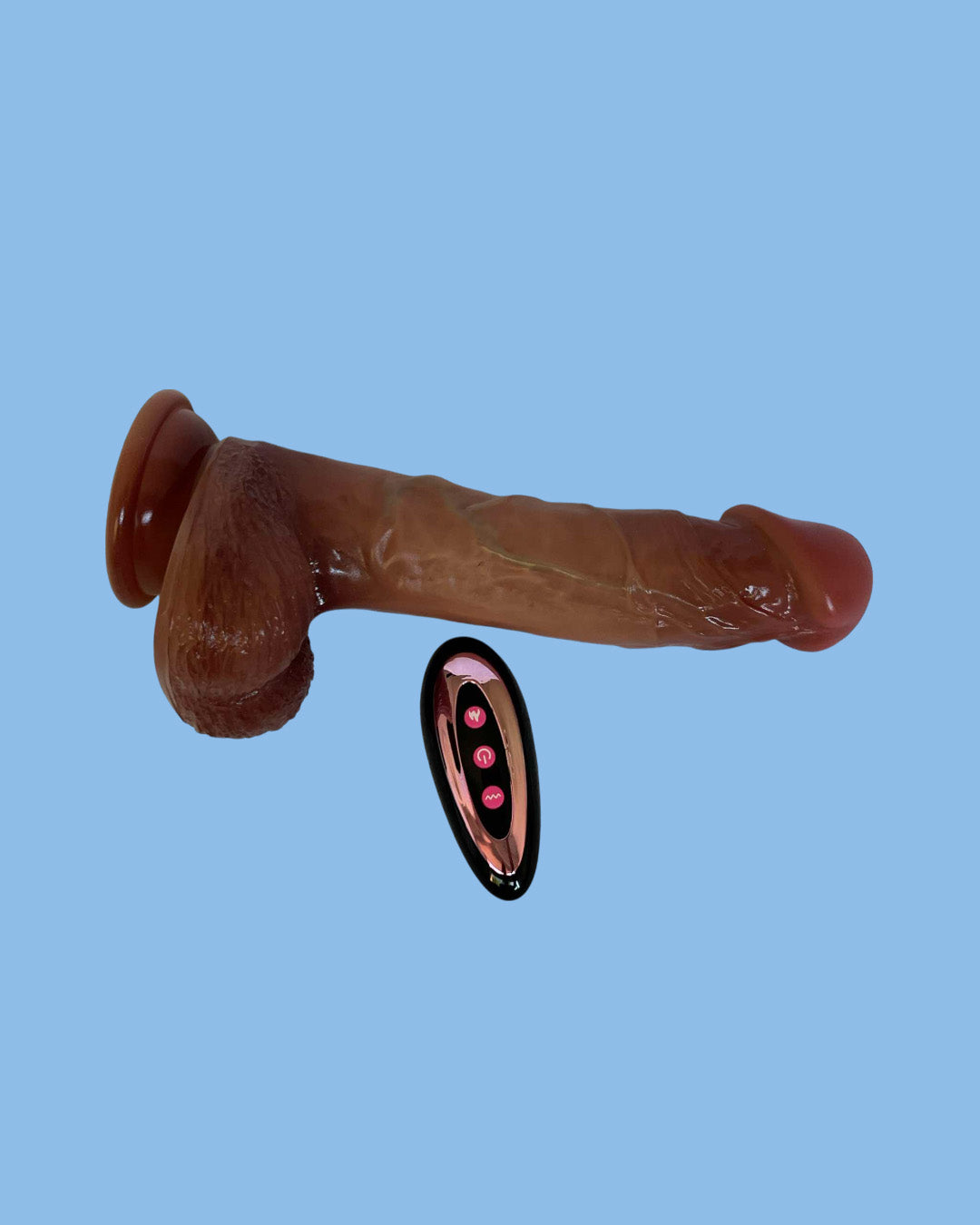 Vibrador realistico a control remoto 22cms Vibra y empuja
