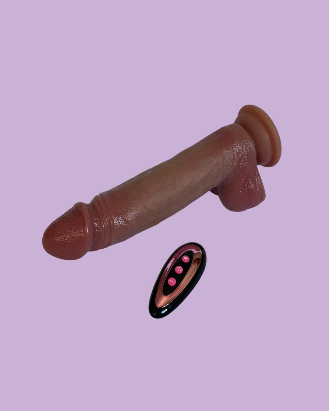 Vibrador realistico a control remoto 21cms Vibra y empuja