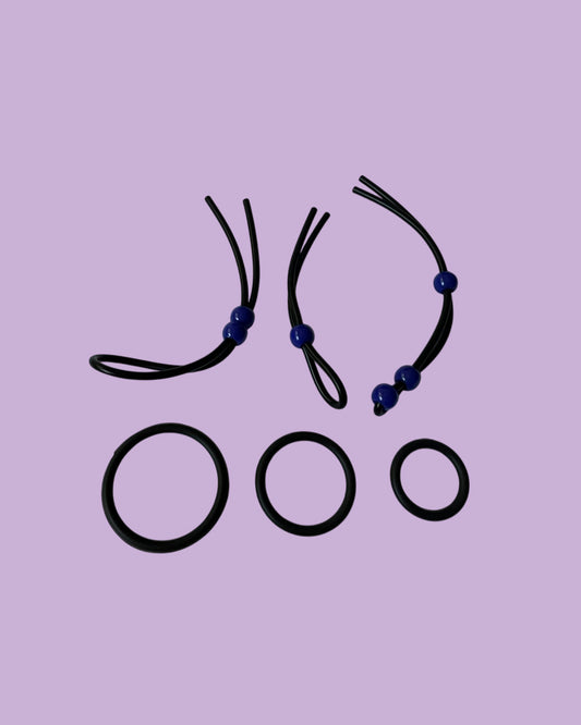 Juego de tres anillos ajustables para pene