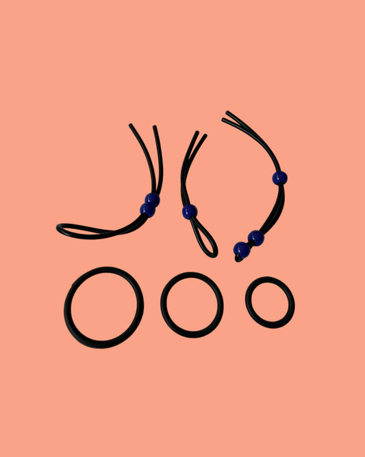 Set de 3 anillos para pene ajustables + 3 anillos diferentes medidas