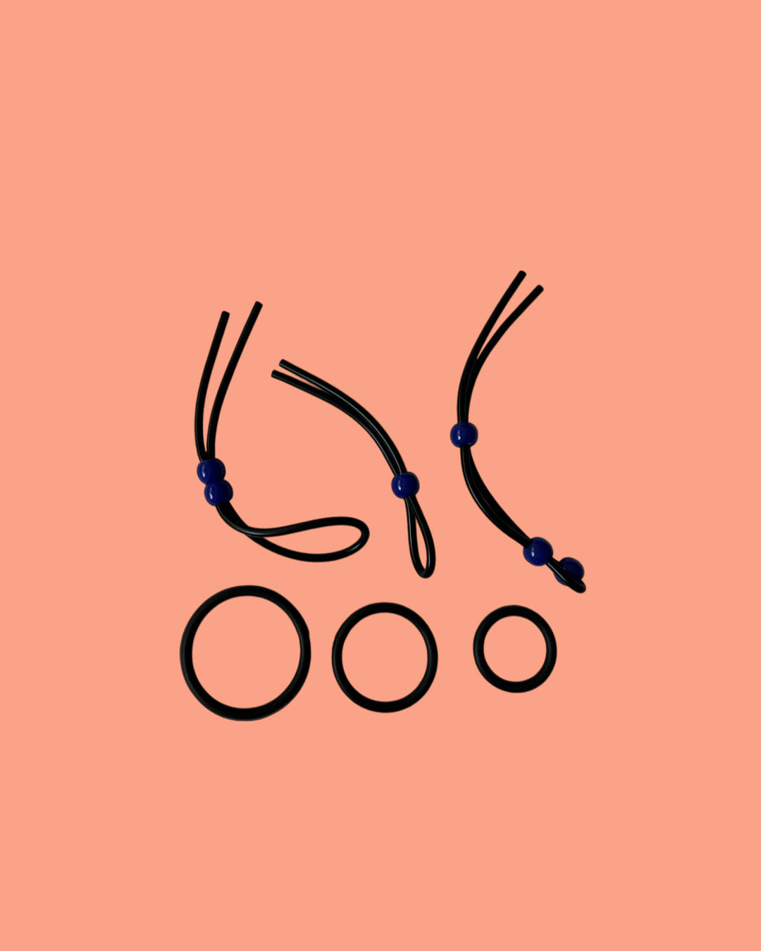 Set de 3 anillos para pene ajustables + 3 anillos diferentes medidas