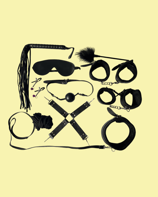 BDSM Set de 10 piezas NEGRO Bondage