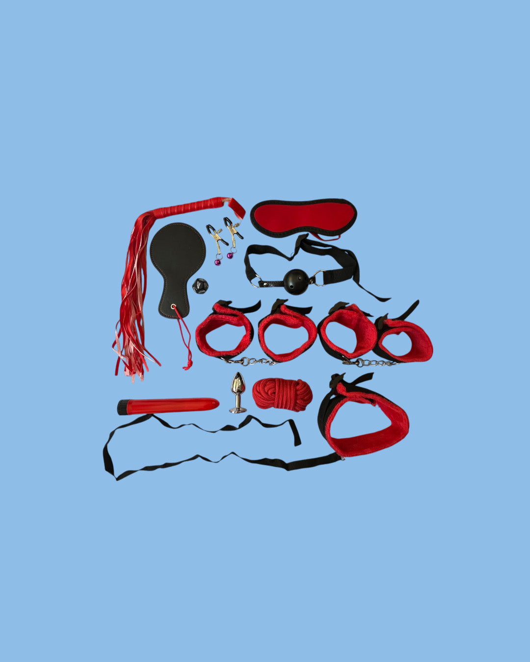 BDSM Set de 12 piezas ROJO Bondage