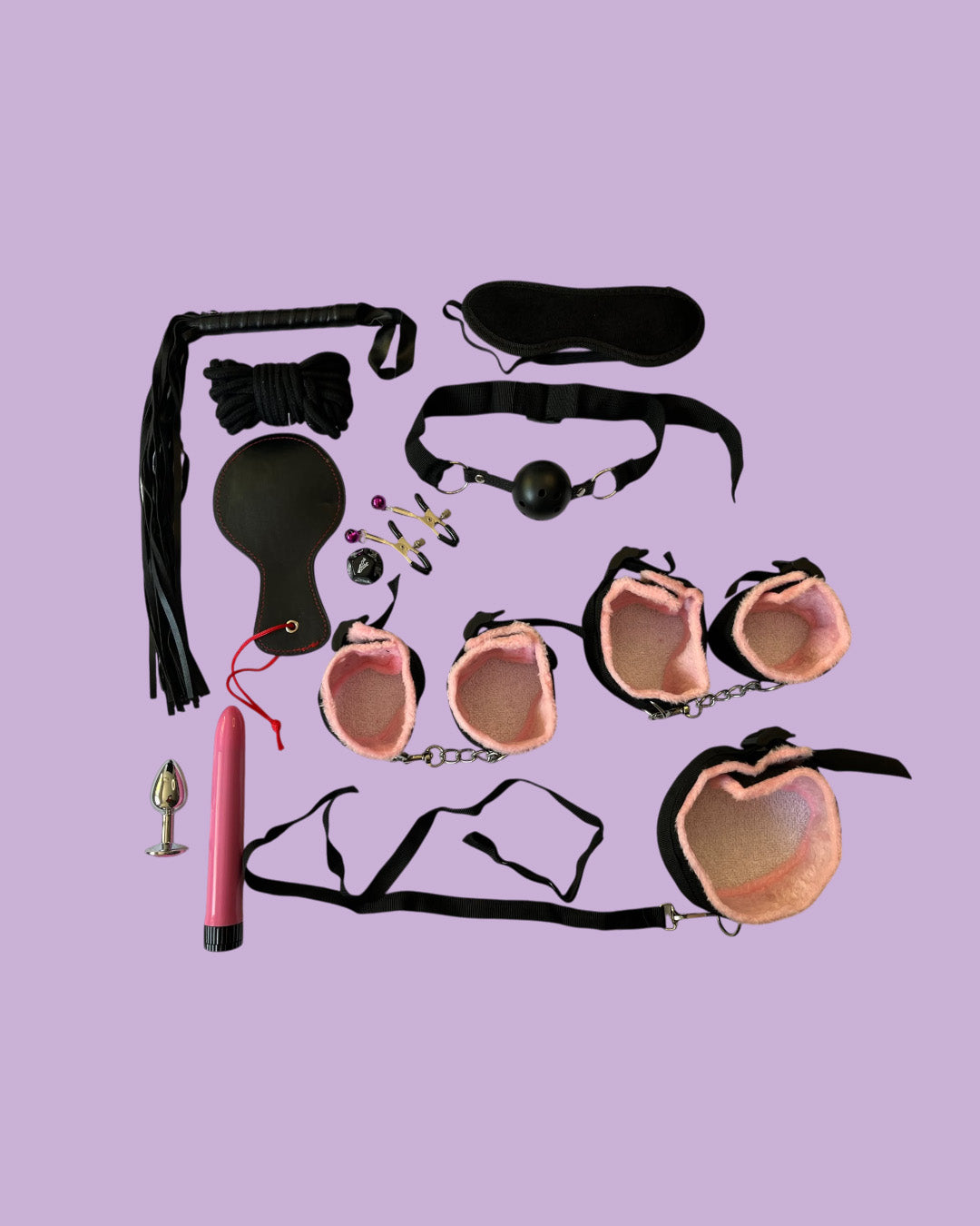 BDSM Set de 12 piezas ROSA Bondage