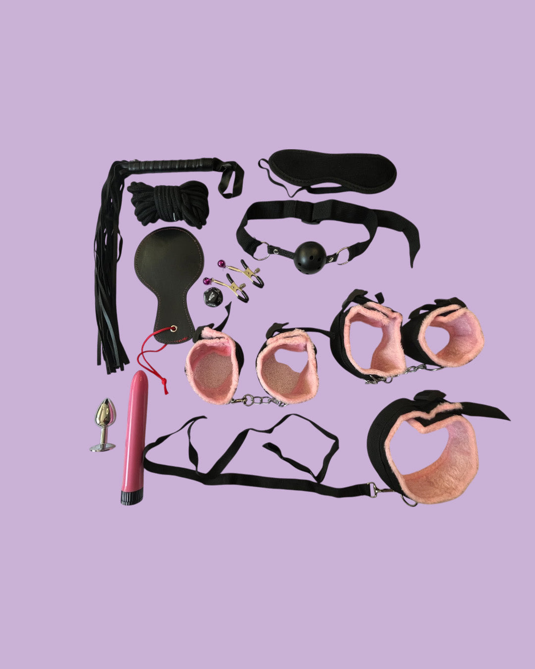 BDSM Set de 12 piezas ROSA Bondage