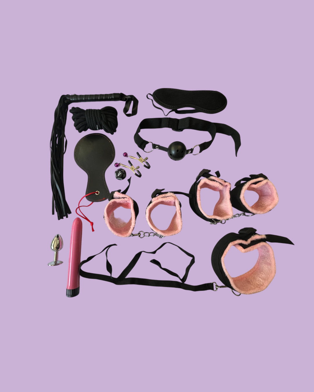 BDSM Set de 12 piezas ROSA Bondage