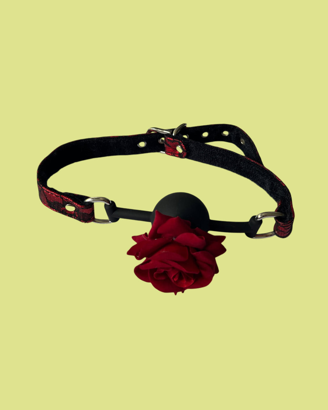 BDSM Mordaza de bola ajustable con flor
