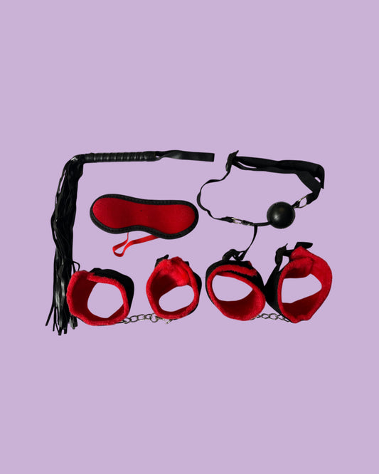 BDSM Set de 5 piezas Bondage NEGRO Y ROJO