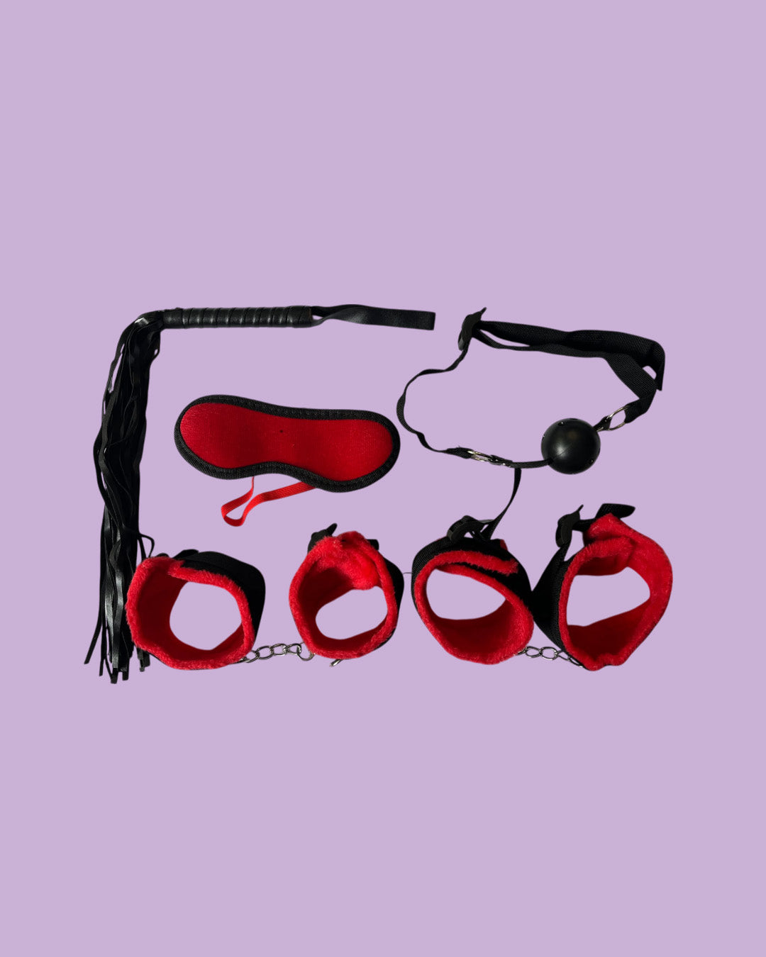 BDSM Set de 5 piezas Bondage NEGRO Y ROJO