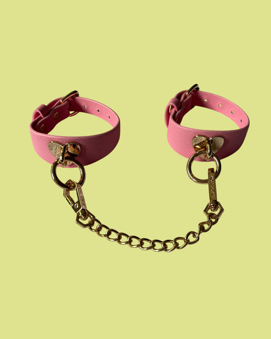 BDSM Esposas o tobilleras ROSA y DORADO