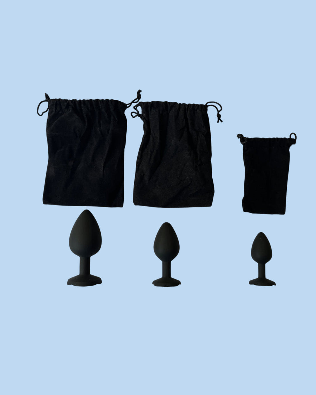 Juego de tres dilatadores anales ROSA NEGRO