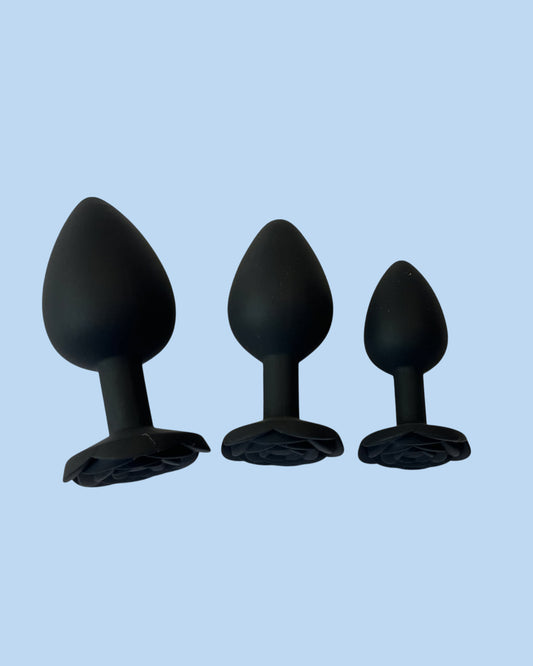 Juego de tres dilatadores anales ROSA NEGRO