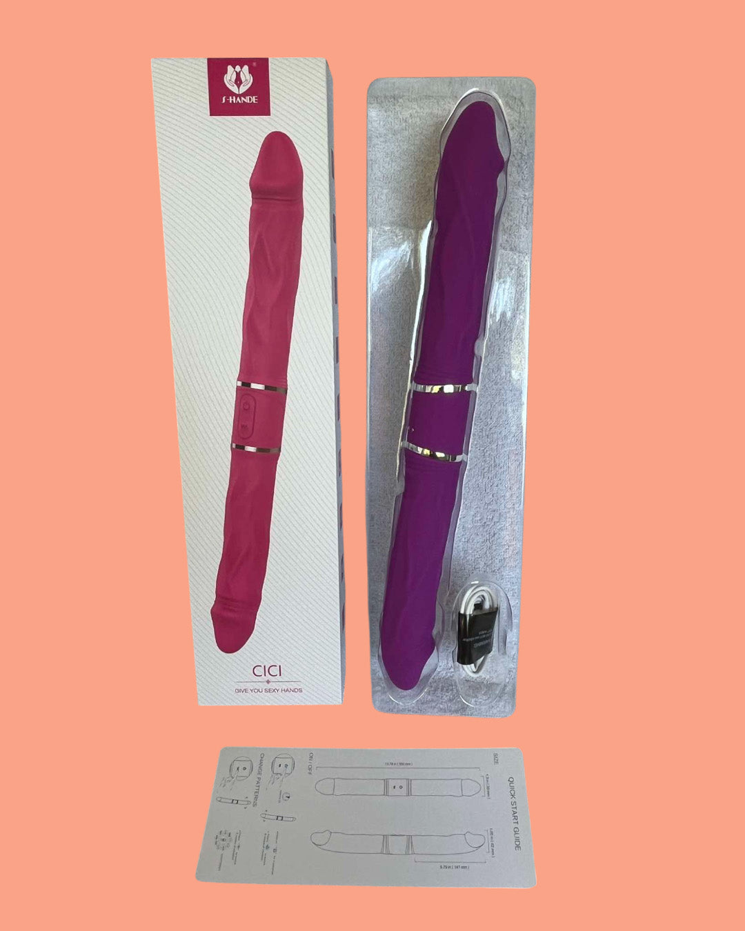 CICI Vibrador doble penetracion PLACER y LUJO COMBINADOS