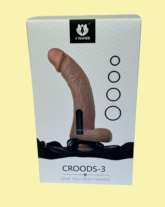 CROODS-3 Vibrador realistico con arnes bala removible