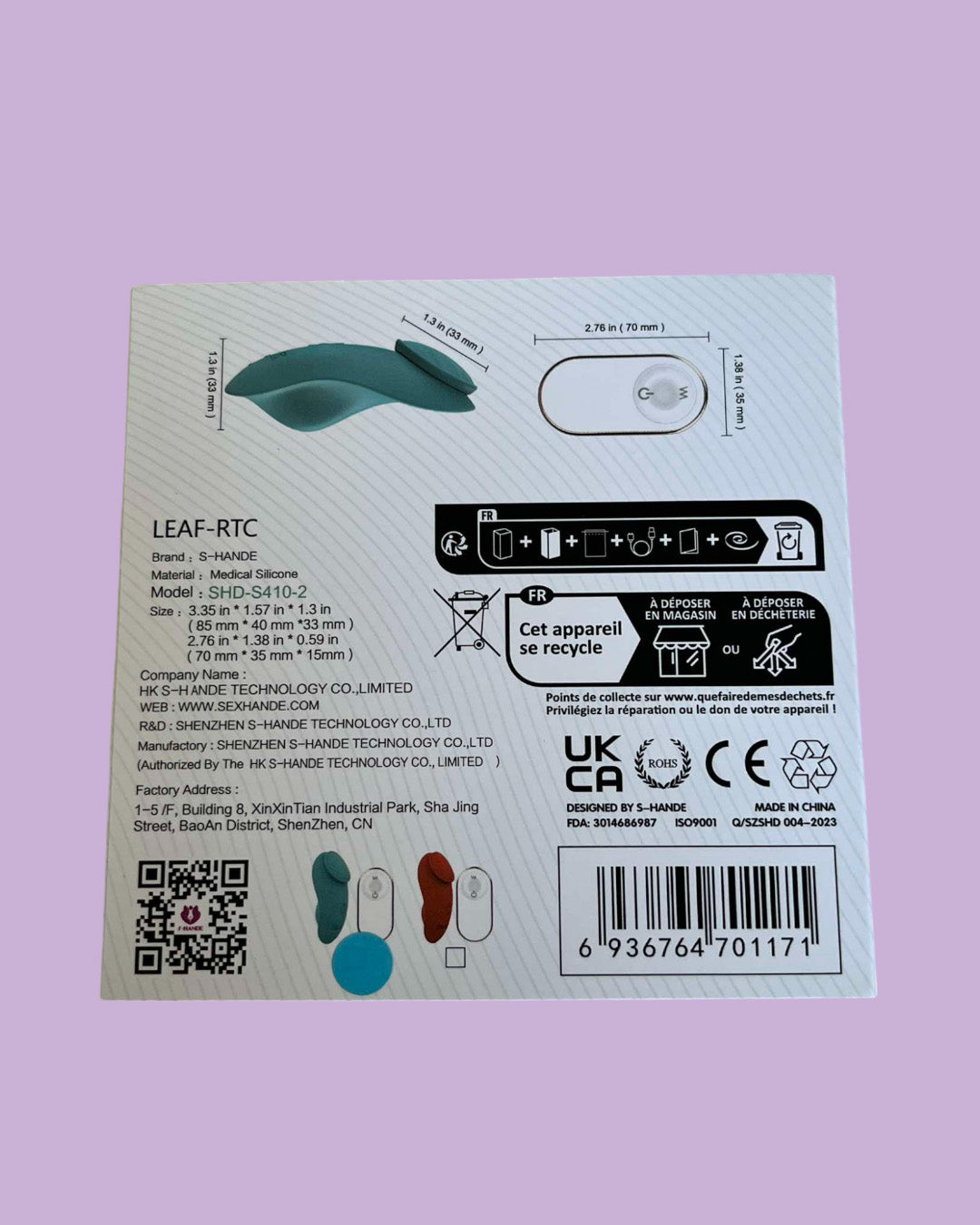 LEAF RCT Estimulador vibrador femenino portable a control remoto