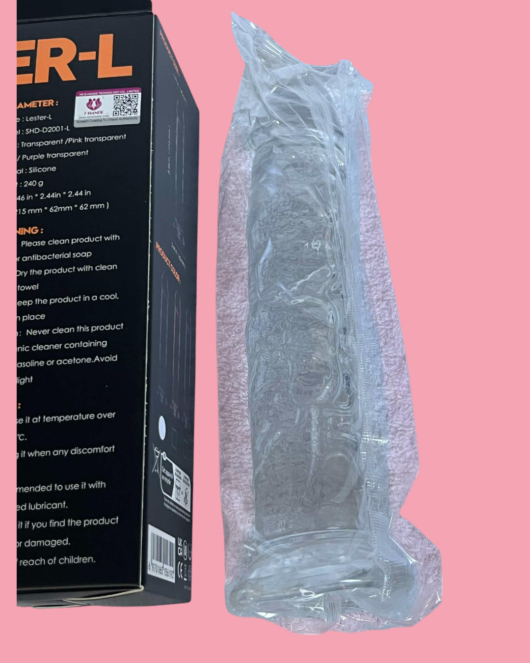 LESTER L Dildo 21.5 cms transparente