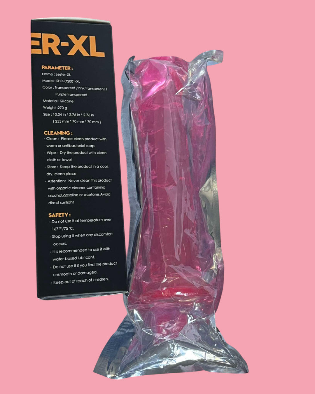 LESTER XL Dildo 25.5 cms rosado agua