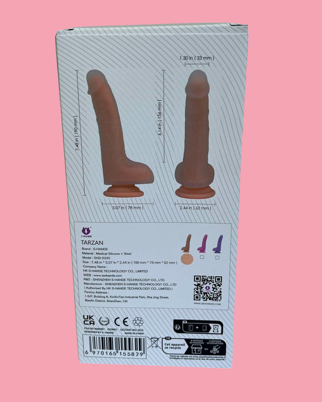 TARZAN Dildo realistico 19 cms con ventosa o uso en arnes