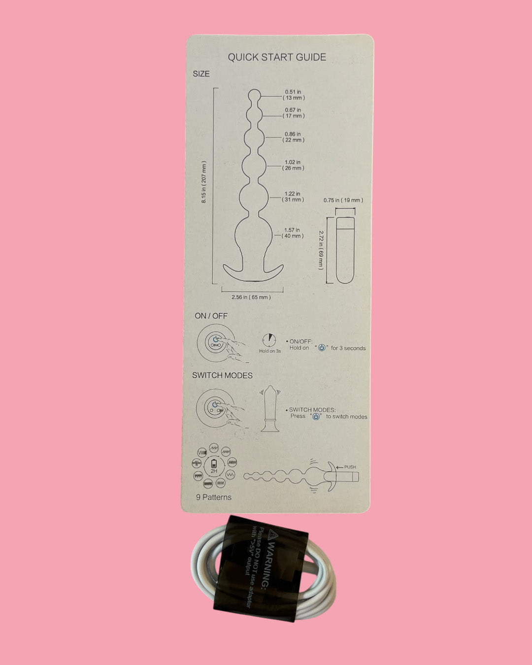 TOWER Plug anal con bala vibradora extraible Masaje prostatico