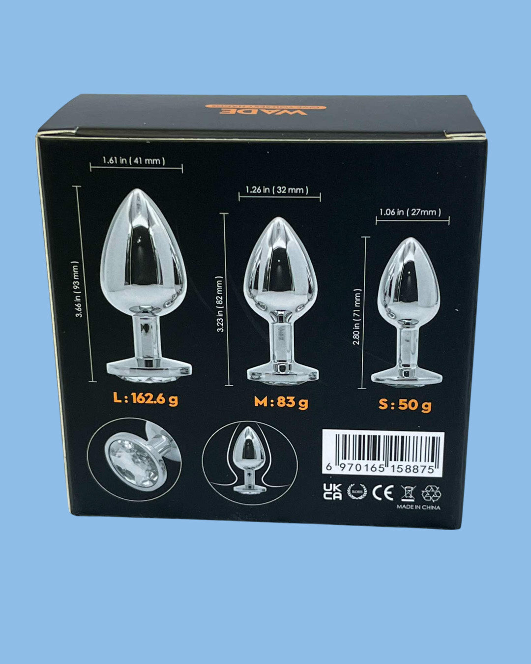 WADE Set de 3 plugs dilatador anal Edicion de lujo
