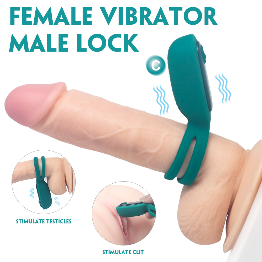 SQUIDWARD Anillo doble para pene con vibrador para estimular el clitoris